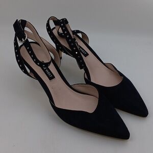 Nine West NAVY Pointed Heels with Studded Straps
